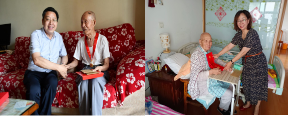 學(xué)?！捌咭弧鼻白咴L慰問生活困難黨員和老黨員