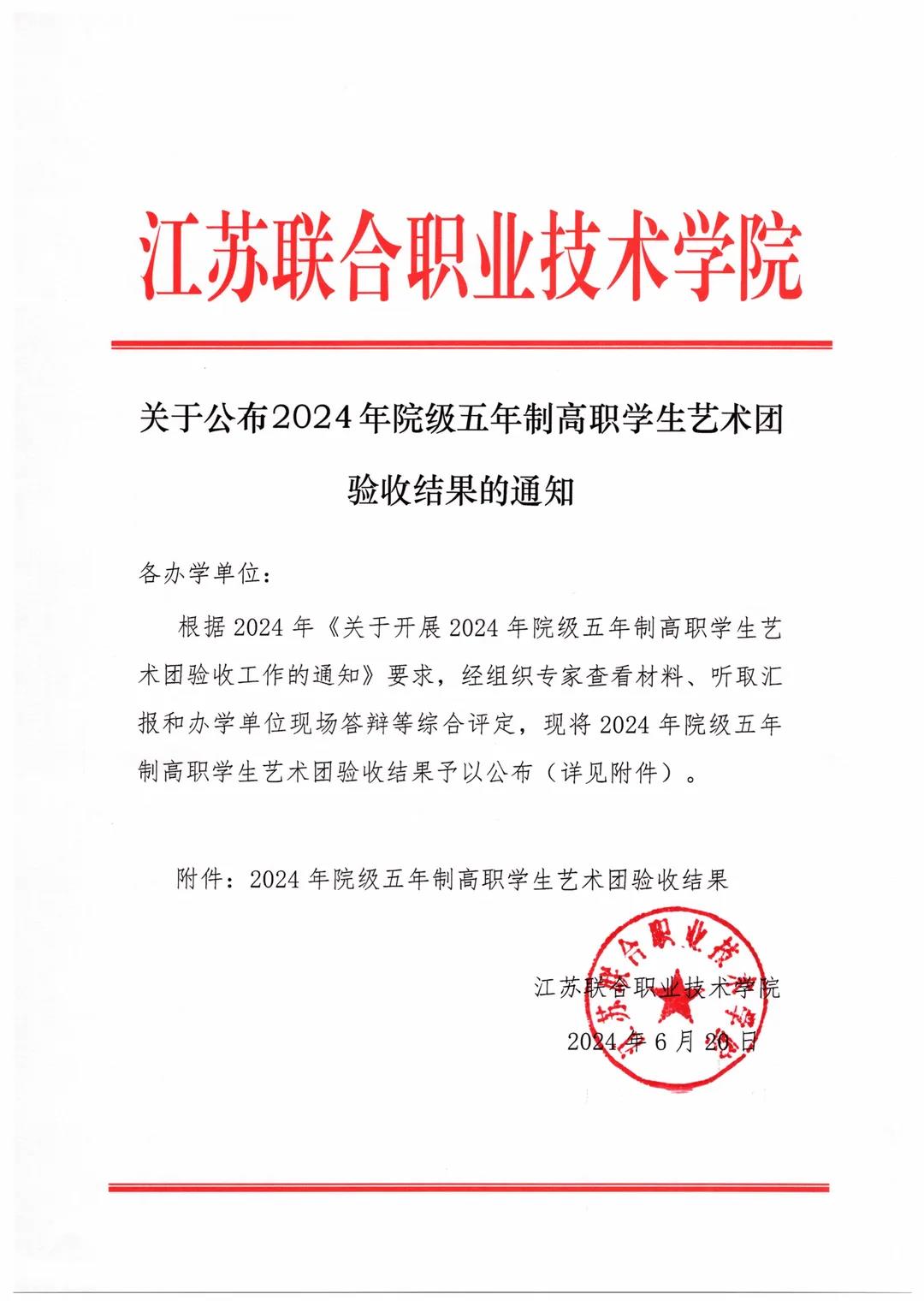 喜報 ——我?！板a小交”藝術(shù)團(tuán)順利通過江蘇聯(lián)合職業(yè)技術(shù)學(xué)院五年制高職學(xué)生藝術(shù)團(tuán)驗收