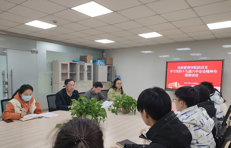 信息管理學(xué)院團(tuán)總支召開(kāi)學(xué)習(xí)黨的十九屆六中全會(huì)精神專題座談會(huì)
